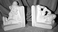 Plastercraft Clowns Bookend statues