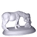 Girl with Horse Plaster Statue