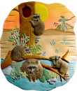 Woodland Animal Raccoon Plaster Plaque