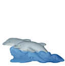 Two Dolphins on Wave Plaster Plaque