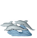 Dolphin on Waves Plaster Statue 4 piece set