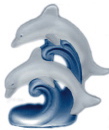 Two Dolphins Plaster Statue
