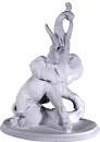 Bull Elephant on Oval Base Plaster Statue
