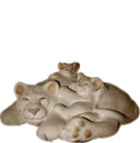 Lion Family Lying Down Plaster Statue