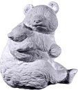 Bear with Cubs Plaster Statue