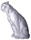 Roaring Panther with Head Tilted Plaster Statue