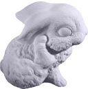 Bunny Rabbit Scratching Plaster Statue