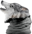 Wolf Head Plaster Statue