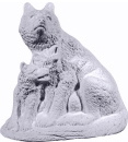 Wolf Family Plaster Statue