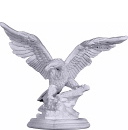Eagle Landing on Logs Plaster Statue