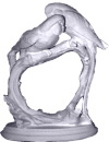 Double Parakeets Plaster Statue