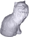 Angora Cat Seated Plaster Statue