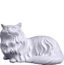 Angora Cat Lying Down Plaster Statue Large