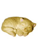 Sleepy Cat Plaster Statue