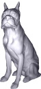 Boxer Seated Plaster Statue Medium