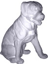 Rottweiler Seated Plaster Statue