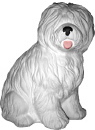 Shaggy Dog Plaster Statue