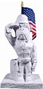 Marine Bulldog with Flag Plaster Statue