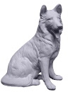 German Shepherd Seated Plaster Statue