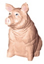 Sitting Pig Plaster Statue