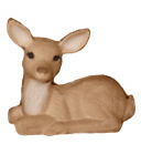 Fawn Lying Down Plaster Statue