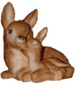 Deer Family Plaster Statue