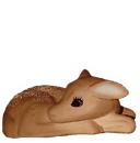 Fawn Lying with Eyes Open Plaster Statue