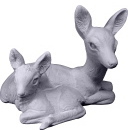 Doe with Fawn Plaster Statue