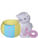Cat with Rattle  Plaster Vase