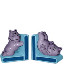 Hippo Plaster Bookends Set
