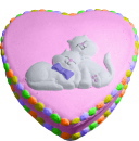 Cat Lovers Heart Unpainted Plaster Trinket or Jewelry Box