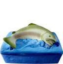 Fish Unpainted Plaster Trinket or Jewelry Box