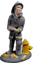Fireman with Hose Plaster Statue