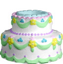 Birthday Cake Balloon Holder Plaster Statue