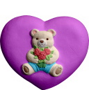Bear on Heart Plaster Plaque