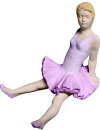 Ballerina Sitting Looking Up Plaster Statue