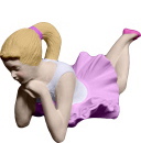 Ballerina Lying on stomach Plaster Statue