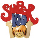 Kid with Super Kid Sign Plaster Plaque