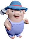 Gardener Pig Boy Plaster Plaque