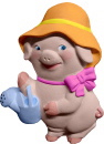 Gardener Pig Girl Plaster Plaque