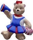 Cheerleader Bear with megaphone Plaster Statue