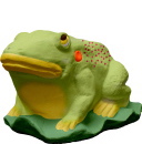 Frog on Leaf Plaster Statue