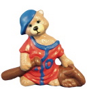 Baseball Bear Plaster Statue