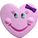 Smiling Heart Girl Plaster Plaque
