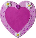 Heart with Flowers Plaster Plaque Large