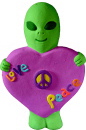 Peace and Love Alien Plaster Plaque