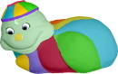 Smiling Worm with Beanie Plaster Statue