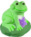 Frog with Butterfly Plaster Statue