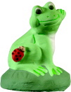 Frog Waving Plaster Statue