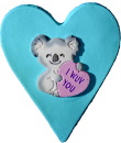 I Wuv You Bear Heart Plaster Plaque